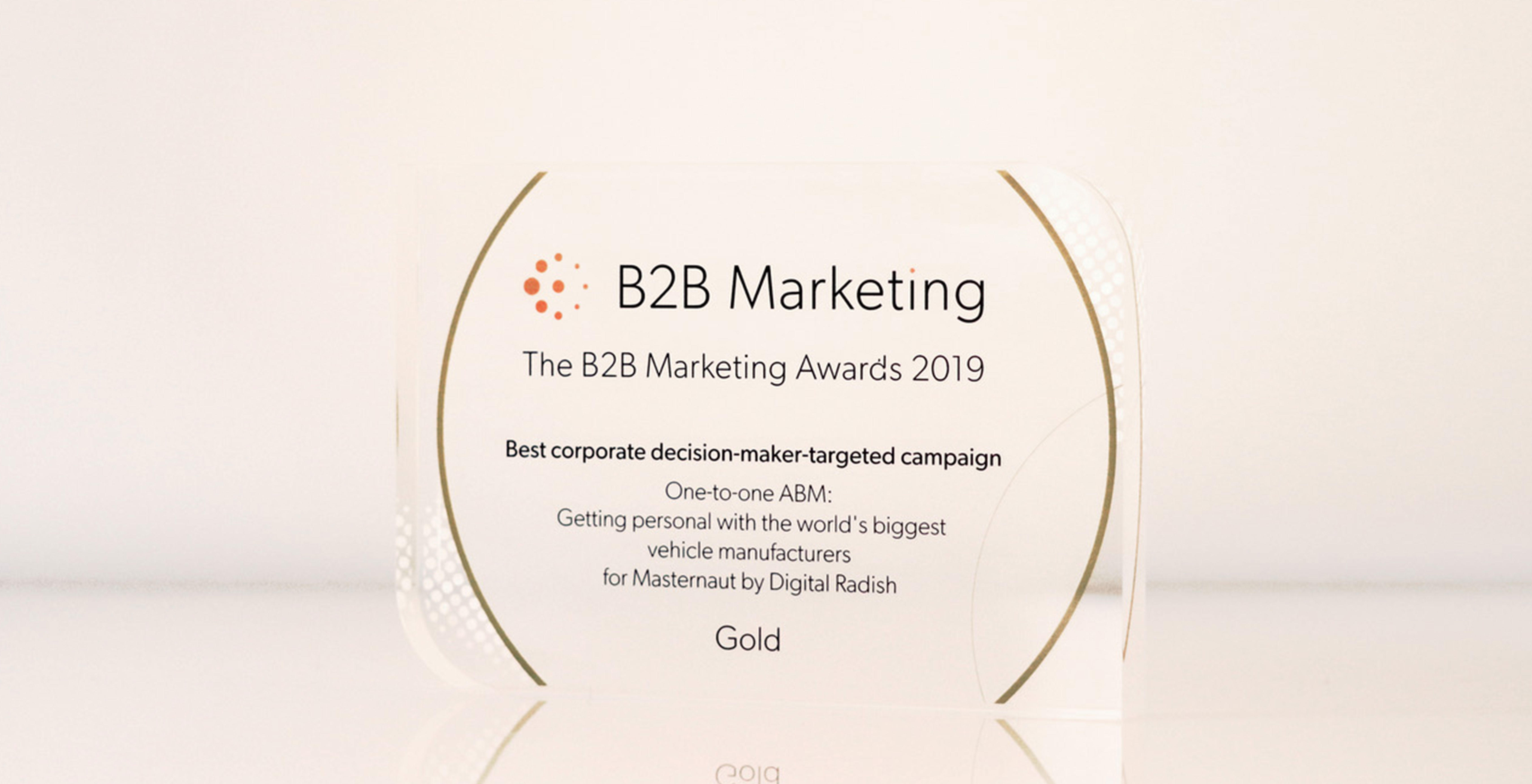 Gold B2B Marketing Awards winner Digital Radish